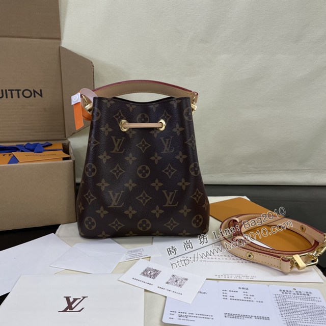 Lv路易威登2023專櫃新款老花免稅版特級純鋼水桶包肩背手提女包 M46581 ydh5224
